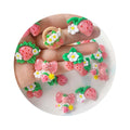 Cute Mini Camellia Flower Strawberry Resin Series 100pcs Flat Back Beads Scrapbooking DIY Jewelry Craft Decoration Accessories