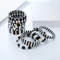 Elastic Stackable Strip Colorblock Stretch Enamel Painted White Black Tile Bracelet for Women
