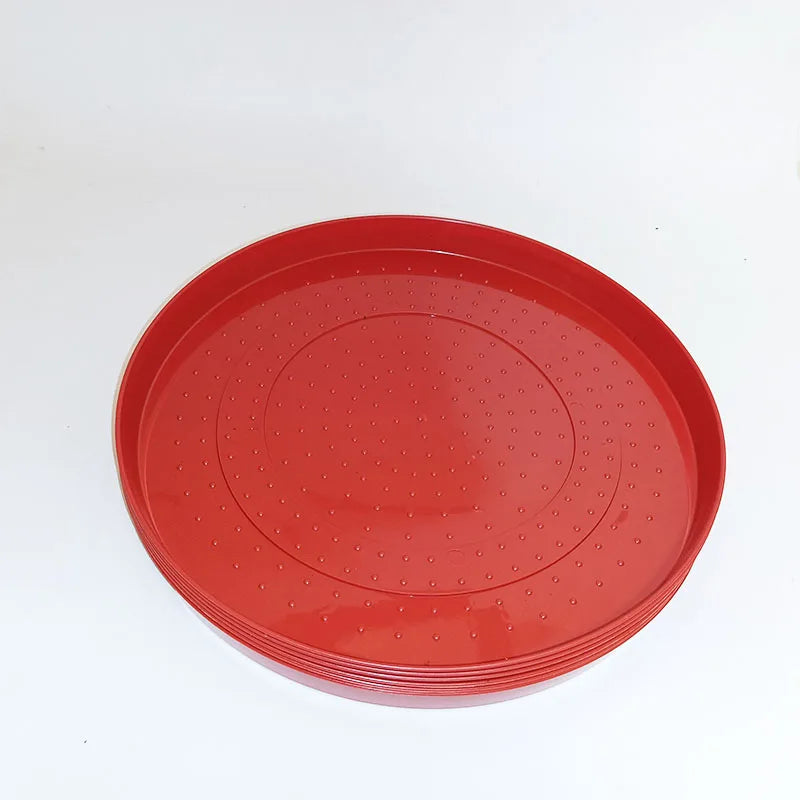 Hot Selling Red Non-slip Round Plate Chicken Feeder 60cm for Poultry Farm Equipment