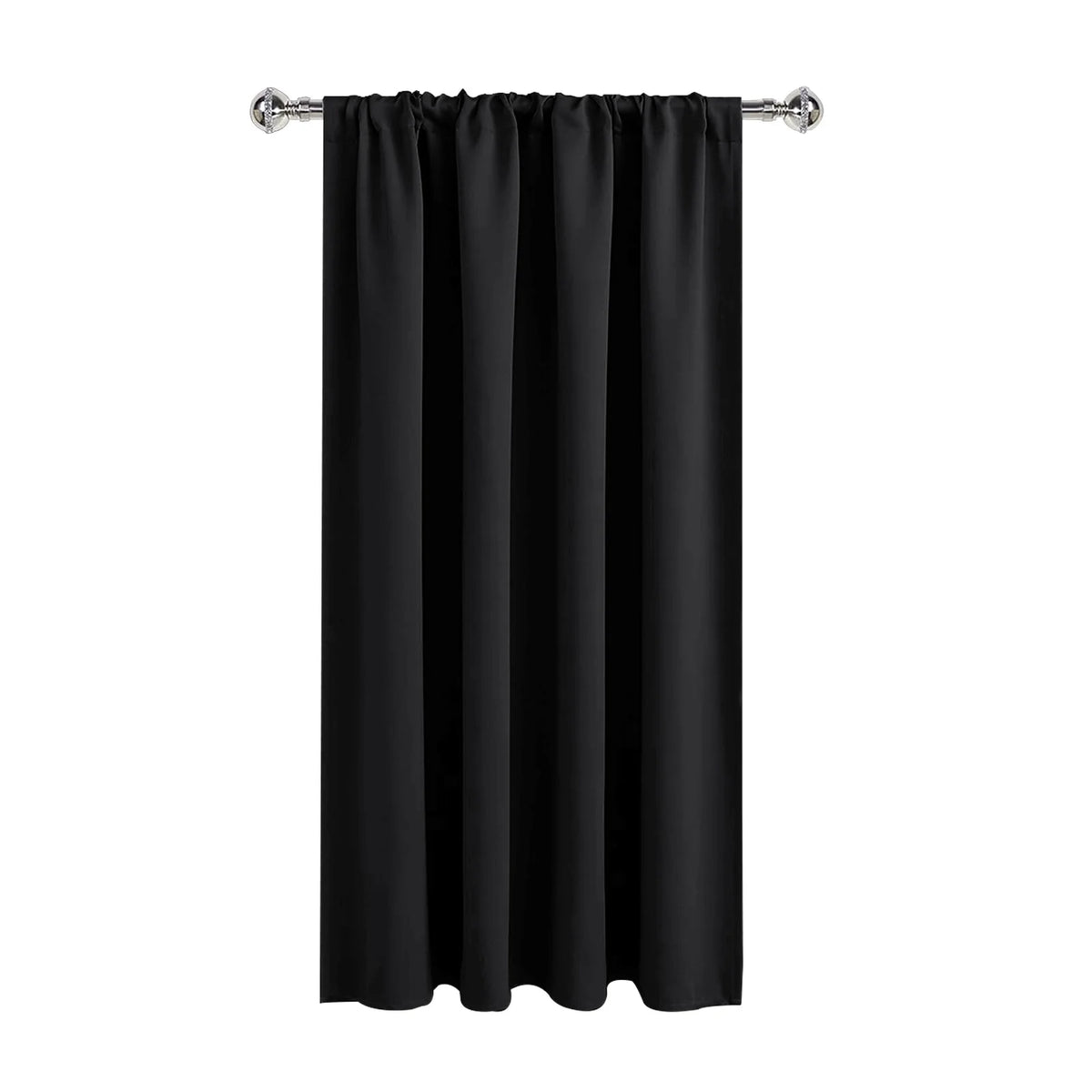 Black Blackout Curtains for Bedroom Pocket Solid Thermal Insulated Window Curtains 42W X 63L Inch