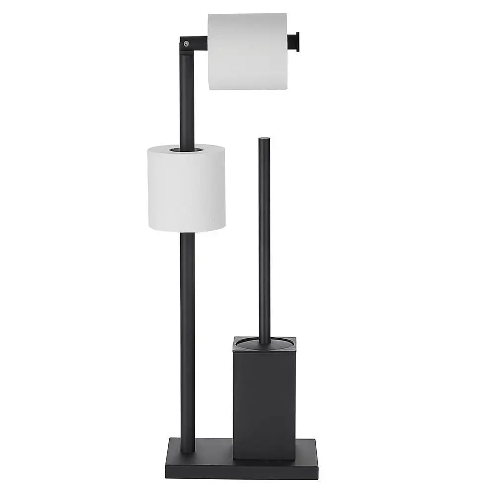 STOCCO Best Hot Selling Bathroom Free Standing Stainless Steel Multifunctional 2 in 1 Toilet Brush and Paper Holder