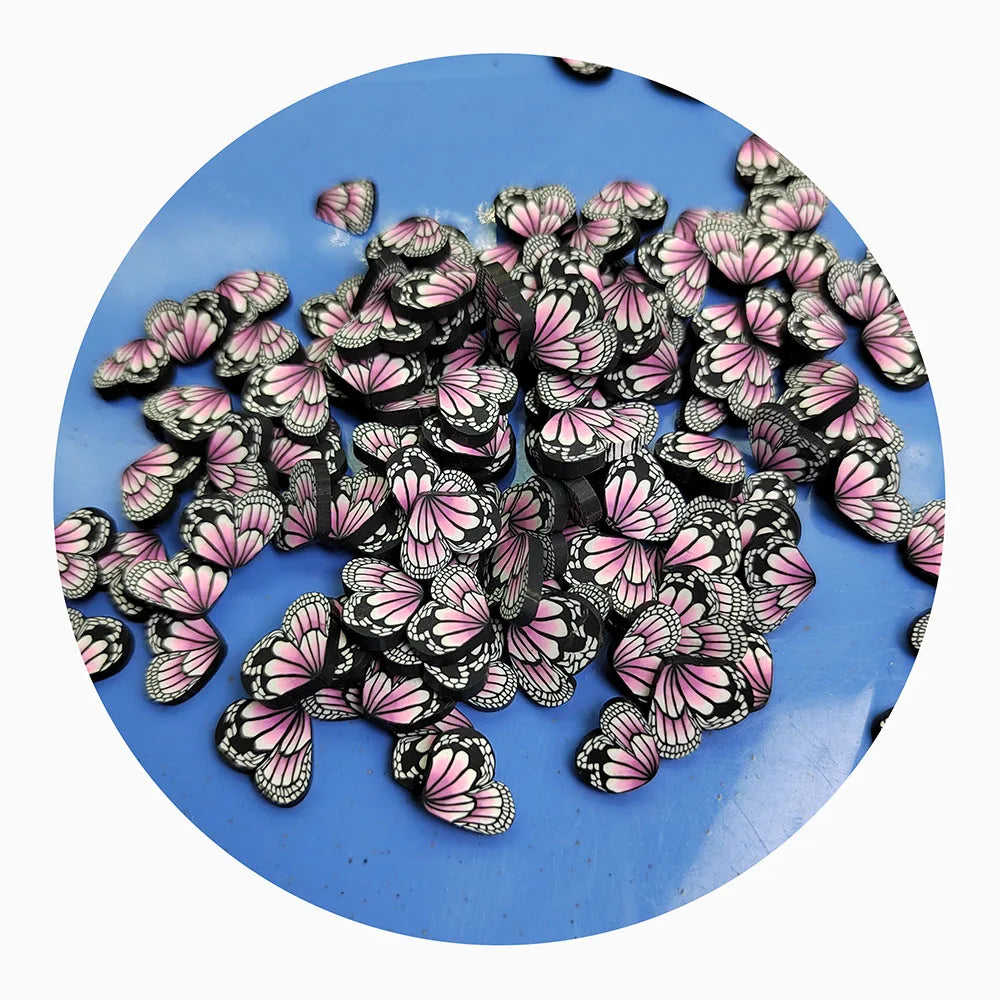 5mm 10mm Purple Butterfly Slices Polymer Clay Sprinkles for DIY Crafts Accessories