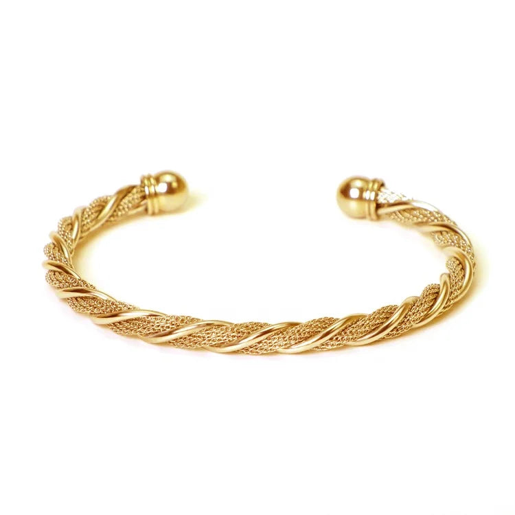 Customized Wholesale Fashion Jewelry Twisted Wire Mesh Bracelet Stainless Steel Mesh Men's Bracelet Viking Cuffs Women's Bangle