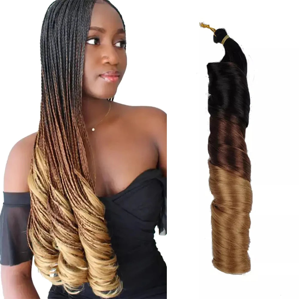 150g Loose Body Wave Pony Style Spiral Curl Crochet Braid French Curls Synthetic Hair Extensions Curly Braiding Hair
