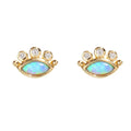 Gemnel Fashion 925 Silver 18k Gold Plated Opal Cubic Zirconia Evil Eye Marquise Stud Earrings