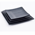 Unbreakable Reusable Eco-Friendly BPA Free Food Grade Melamine Square Dinner Plate 8 Inch Black Safe for Camping Restaurant Use