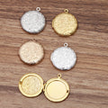 27mm Diy Jewelry Brass Rhodium Color Clear Photo Locket Pendant Charm