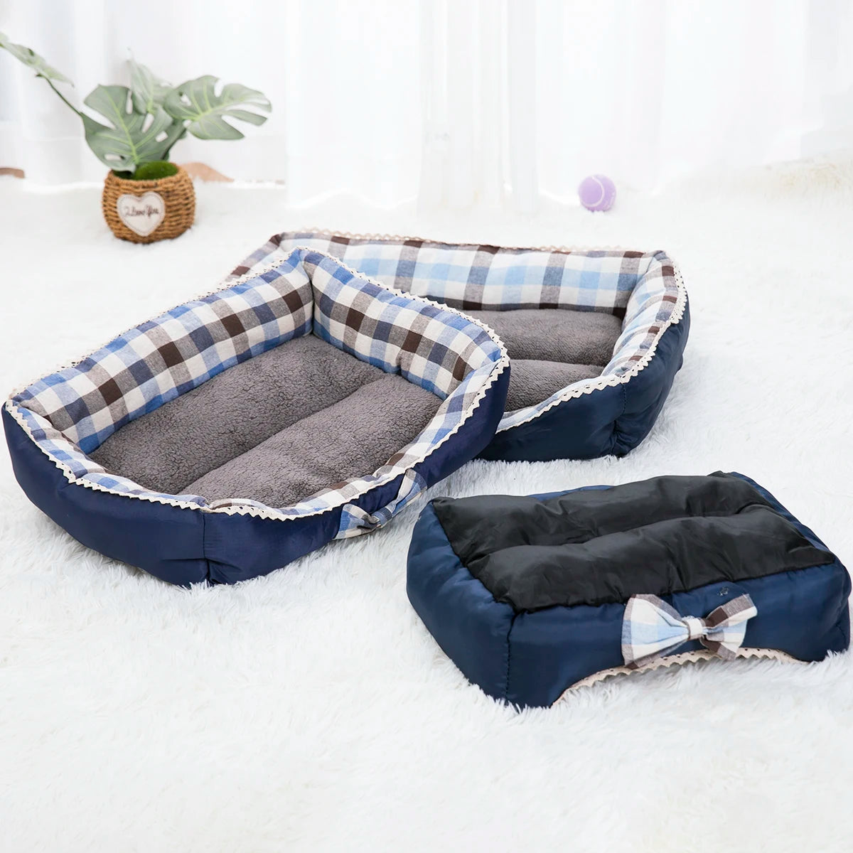 Hot Sale Luxury Pet Bed Soft Floral Bowknot Cat Bed Modern Style for Indoor Use