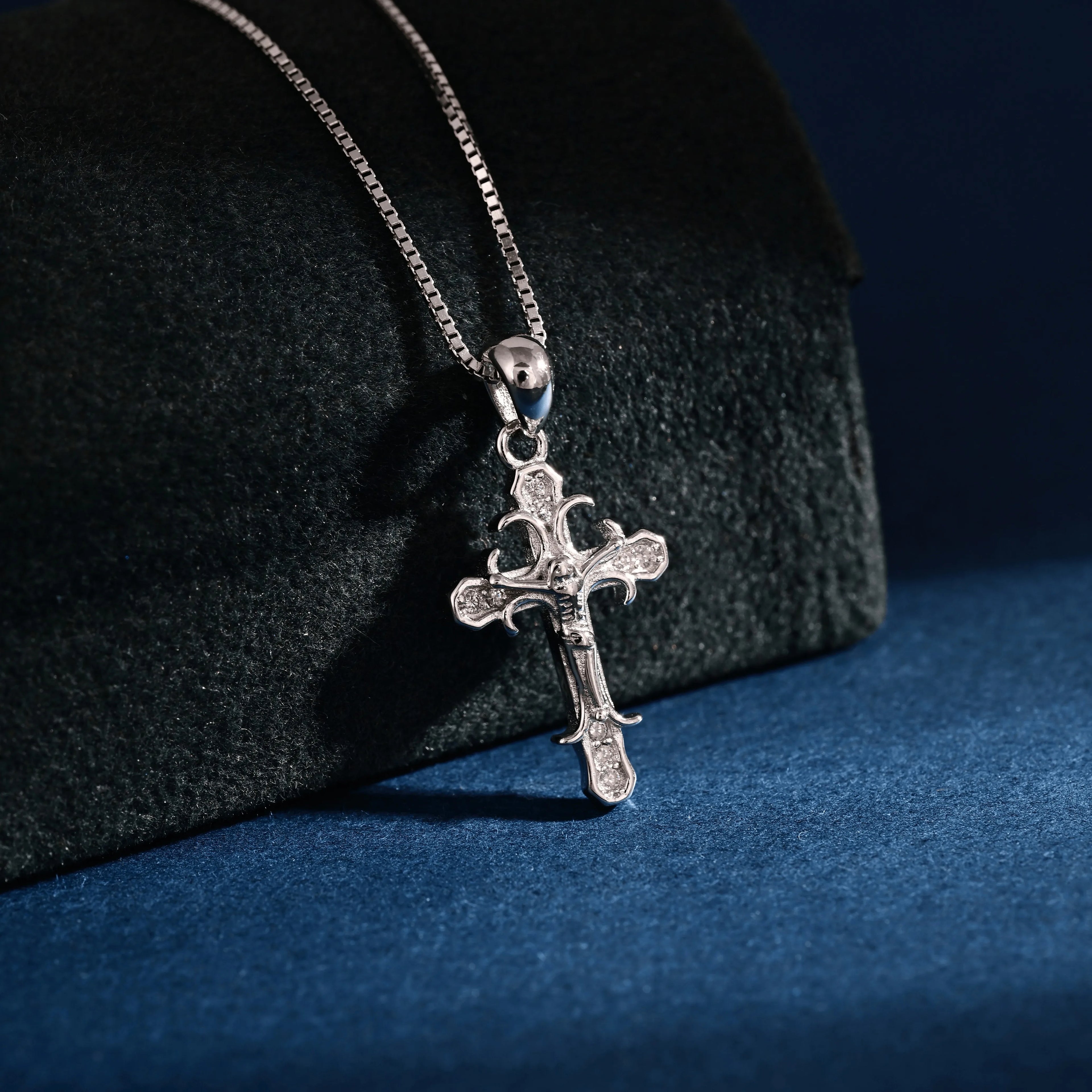 Wholesale Pendant Jewelry Rhodium Plated Plain Silver Cross God Retro Pendant 925 Sterling Silver Fine Jewelry Pendant