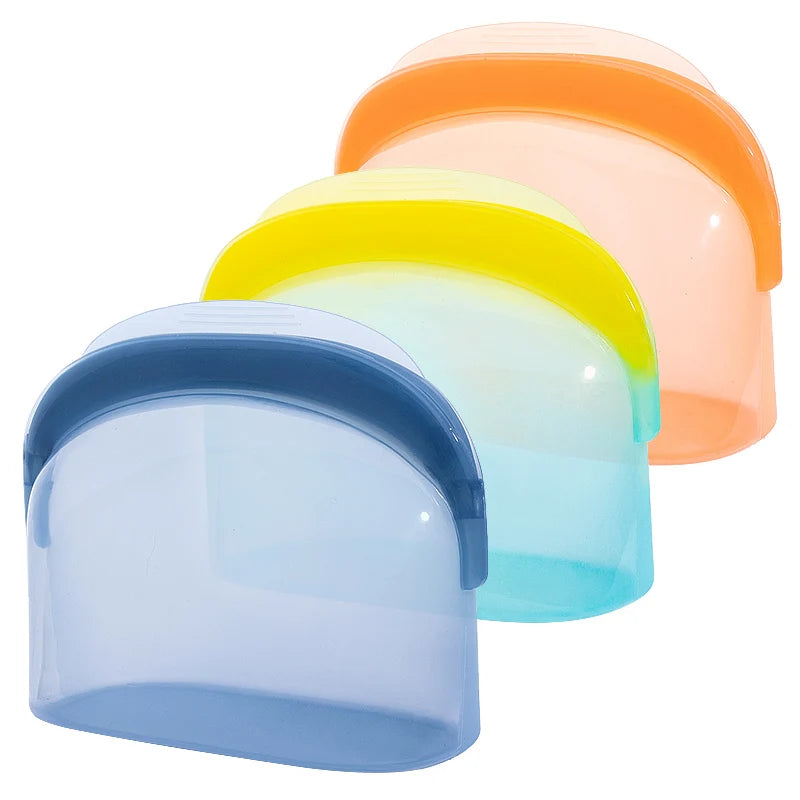 Eco-friendly Silicone Reusable Food Storage Bags 4-Pack Multi-Use Travel Containers Lunch Bag Food Storage Bags