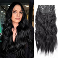 Synthetic High Temperature Fiber Straight/Curly/Wavy Clip in Hair Extensions 11 Clips Soft Fluffy Thick Hairpieces for Daily Use