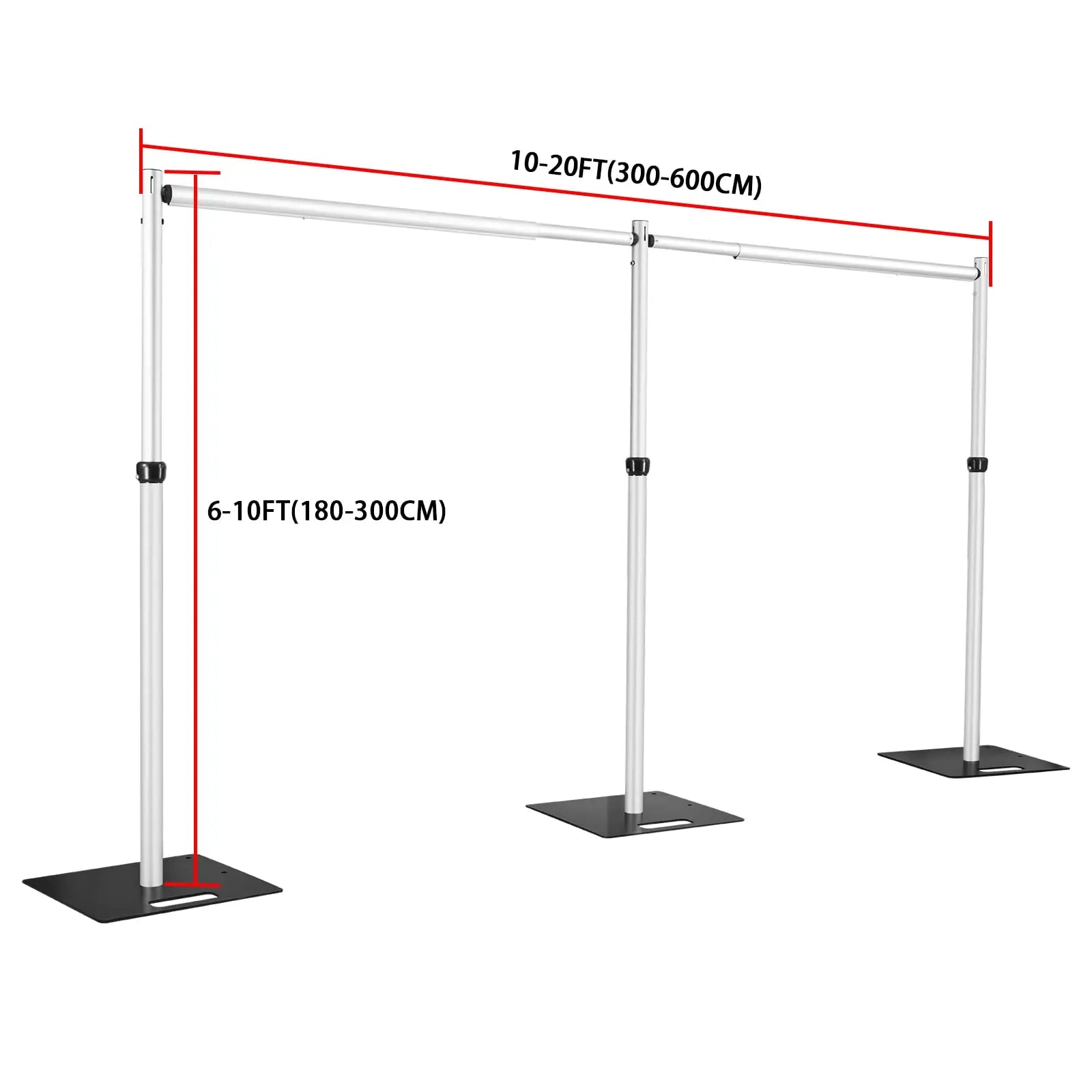 6-10' Tall X 10-20' Wide Wedding Arch Backdrop with Aluminum Stand Elegant Wedding Decorations