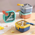 Portable Stainless Steel Lunch Box with Spoon Set Eco-Friendly Children's Complementary Food Insulation Bowl Dinnerware Sets