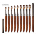 Custom Logo Acrylic Nail Brush 2-18# Wooden Nail Brush Kolinsky Nail Art Pen
