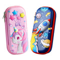 3D Cute Cartoon EVA Pencil Case for Students Kawaii Unicorn Design Zipper Closure Plastic Pen Case Boys Girls School Stationery