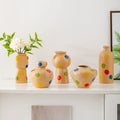 Minimalist Modern Hand-Drawn Ceramic Dried Flower Vase Hydroponic Fresh Flower Arrangement Ornament for Living Room Desktop Matt