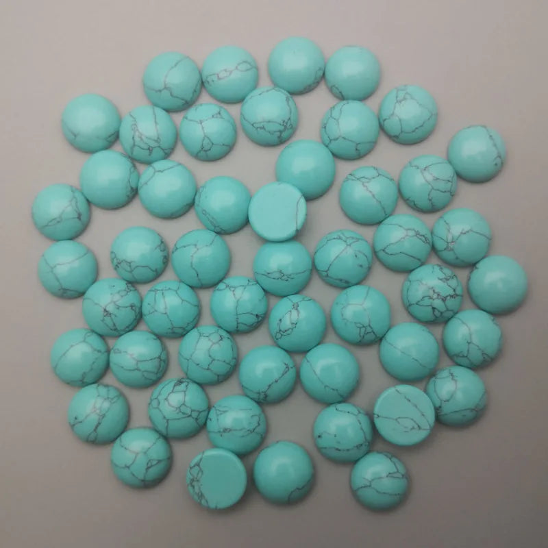 Hongzhuo Wholesale 12mm Natural Gemstone Loose Beads Mixed Round Turquoise Stone Cabochon for Jewelry Accessories Crafts