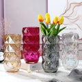 Living Room Decorative Table Flowers Arrangement Wedding Transparent Green Red Grey Amber Colorful Small Round Shape Glass Vase