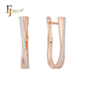 FJ Fallon Fashion Jewelry Earrings Plated in Rose Gold Two Tone Brass Based
