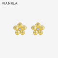 VIANRLA Silver Earring Jewelry Flower Ear Studs Fashion Women's Jewelry Laser Custom Logo