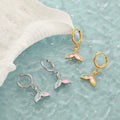 Wholesale Fashion Stainless Steel Mermaid Tail Shell Earrings Waterproof 18k Gold Plated Ocean Series Summer Jewelry Accessories