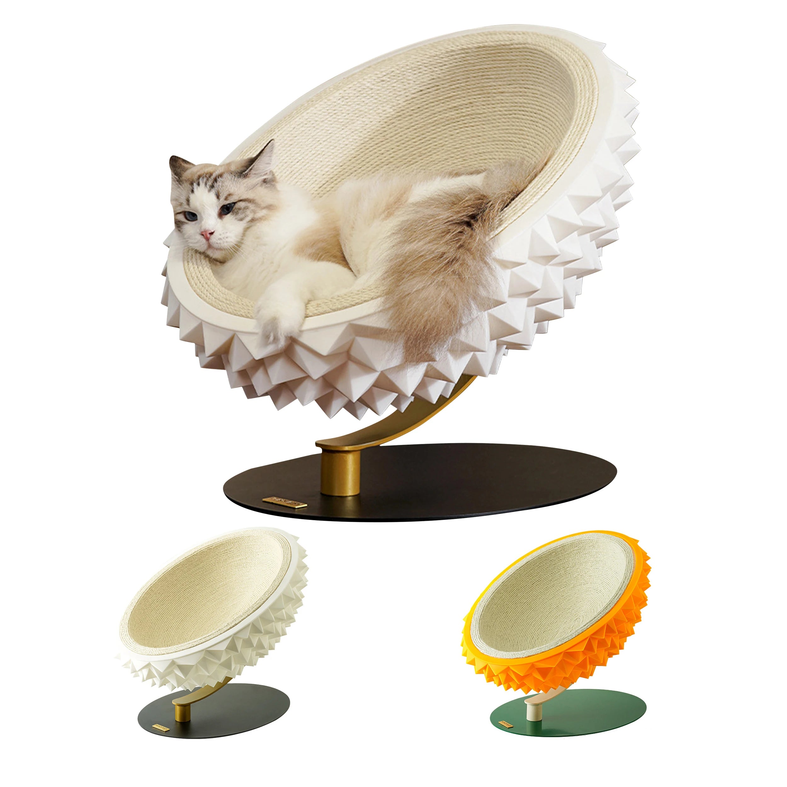 3 In1 Luxury Soft Silicone Durian Shell Hemp Rope Cat Scratch Bed Nest Wear-resistant Cat Sisal Scratcher Board Pet Sleeping Bed