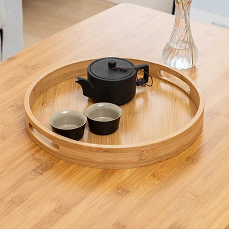 Bamboo Tray Creative Japanese Baking Amphora Hand Round Tea Tray Home Tea Set Tray