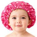 QINGYAN Kids Bonnets Custom Logo Kid Wholesale Baby Satin Sleep Cap Double Layer Reversible Adjustable Print Satin Cap