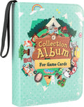 Portable Game Card Holder Compatible with 500+ Animal Crossing Mini Amiibo Cards Made of PU Cover