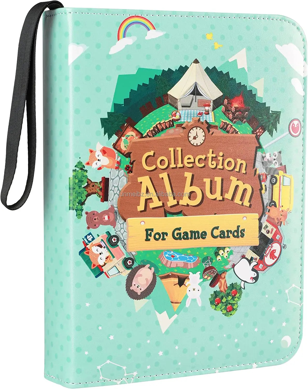 Portable Game Card Holder Compatible with 500+ Animal Crossing Mini Amiibo Cards Made of PU Cover