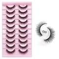 10 Pairs Natural 3d Mink Lashes Soft False Eyelashes Cross Messy Dense Eye Lashes Extension Makeup Faux Cils Cat Mini