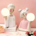 Wedding Gift Engagement Item Resin Boy and Girl Sculpture Ornament Bedside Counter Lamp Night Light Home Decoration