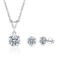 Jewelry Manufacturer Korean Style Moissanite Jewelry Sets 925 Sterling Silver Necklace Earring Sets
