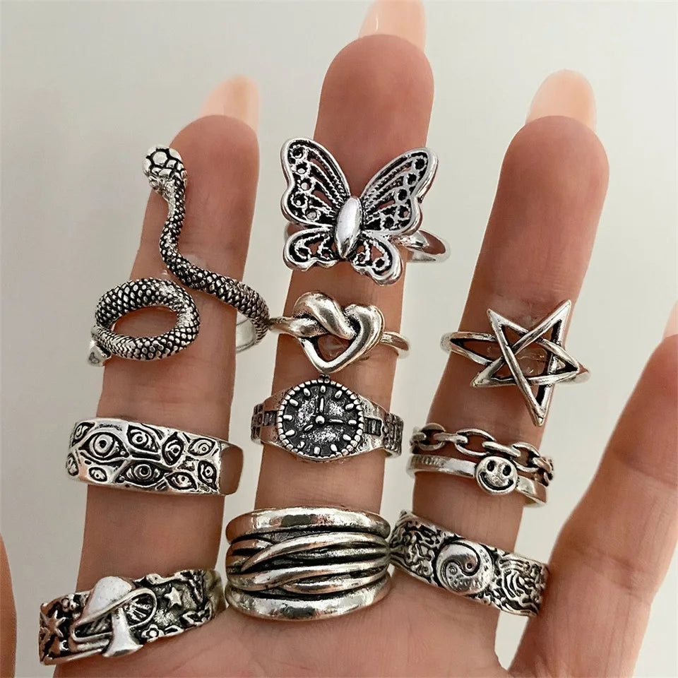 Vintage Gothic Owl Ring Simple Design Silver Color Engagement Wedding Jewelry Main Material Alloy for Men Women