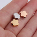 New Stainless Steel Small Hole Bead Ornament DIY Flower Shape Pendant Charm