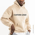 Hot Sale 100% Cotton French Terry Oversize Hoodie Thick Fleece Drop Shoulder Plain Blank Custom Men Hoodies