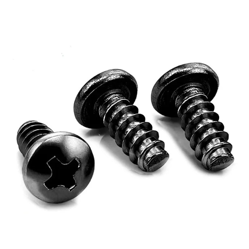 PB Phillips Head Self-Tapping Screw BK Black Head Flat Tail M1M1.2M1.4M1.7M2M2.3-M4 Steel Material Zinc Finish Metric