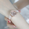 Women's Alloy Diamond Luxury Business Casual Leather Band Quartz Watch New Fashion OEM Charm Girlfriend Gift
