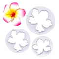 3Pcs Plastic Hawaii Flower Petal Cake Cookie Biscuit Cutter Fondant Mold Cake Decorating Tools