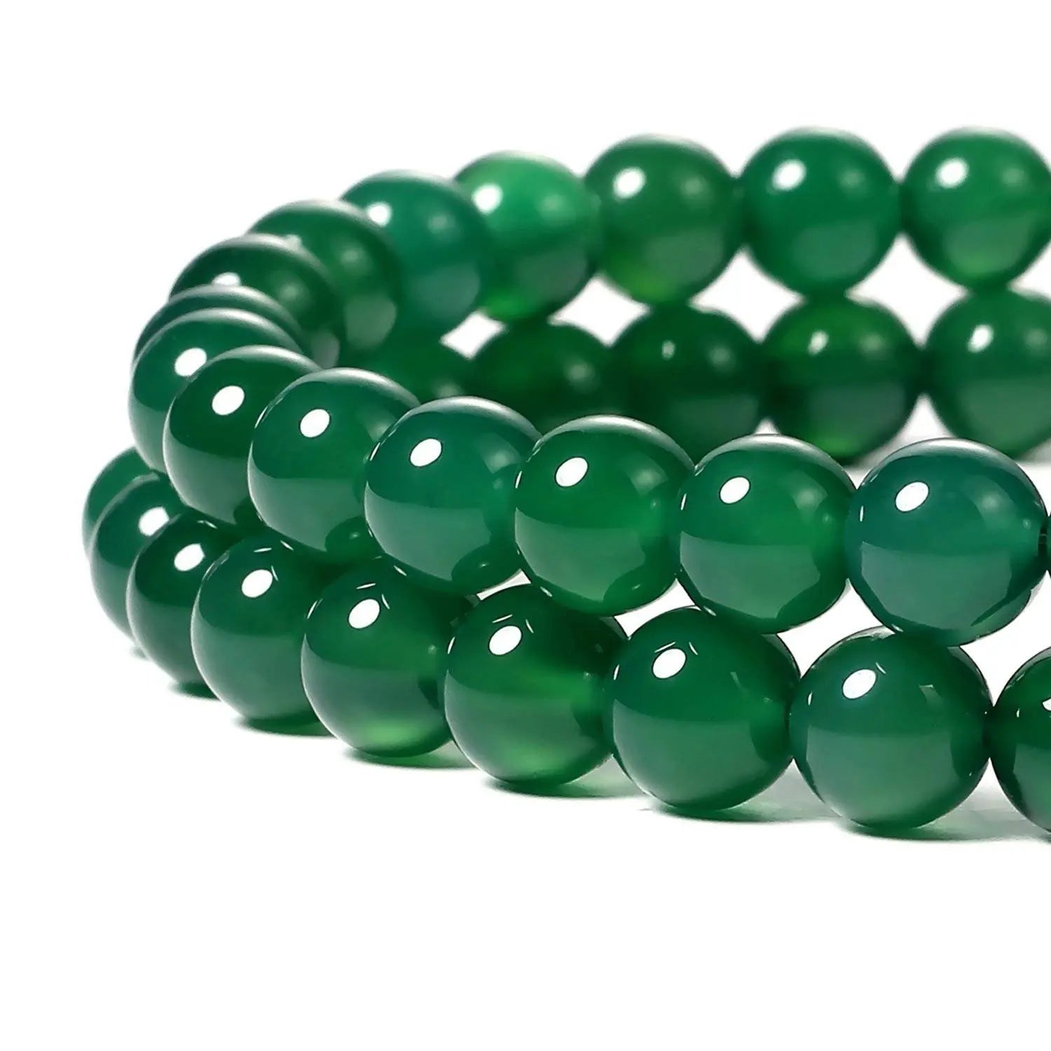 Jewelry DIY Beads Findings 4mm 6mm 8mm 10mm Natural Stone Green Agate Gemstone Round Loose Beads for Jewelry Making