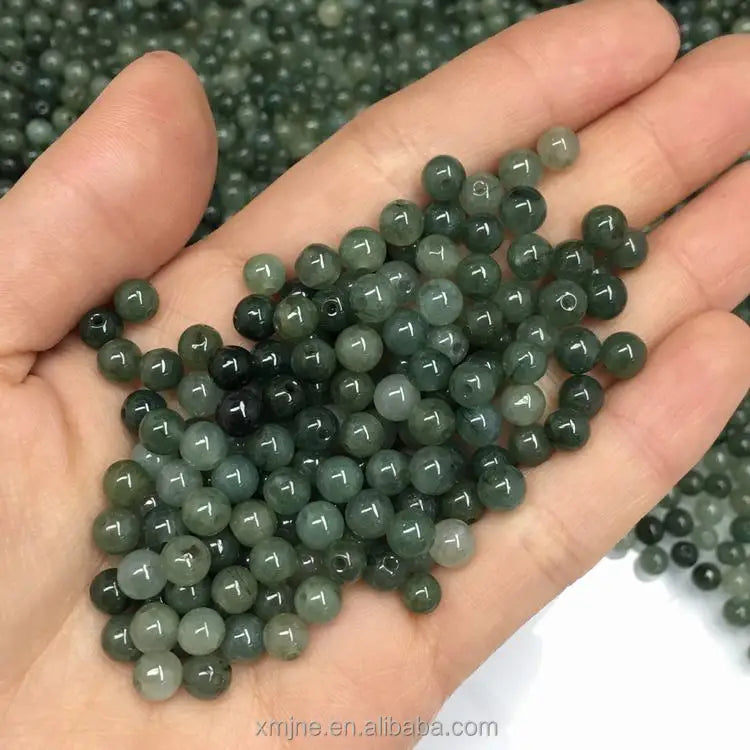 Burmese Jade Grade a Diy Jade Grinding Loose Beads Accessories 5Mm Small Oil Green Round Beads Jade