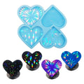 Early Riser Color Laser Holographic Mold Heart Mobile Phone Holder Silicone Mold for DIY Fashion Jewelry Sets Pendant Mouldings
