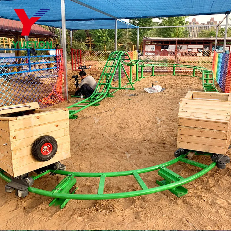 Cheap Unpowered Kids Home Amusement Park Rides No Electricity Human Powered Pedal Rollercoaster Backyard Roller Coaster for Sale