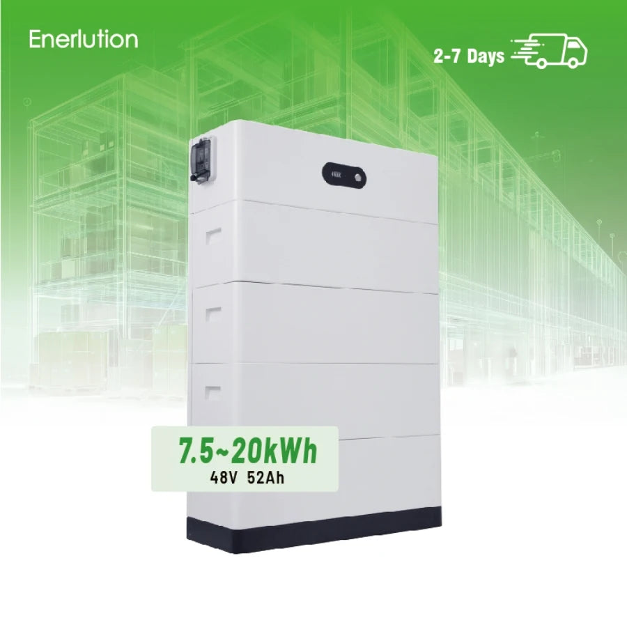 EU Stock 48V 52Ah 2.5kWh Lithium Battery LiFePO4 Battery With a Sleek Wall Mounted Enclosure