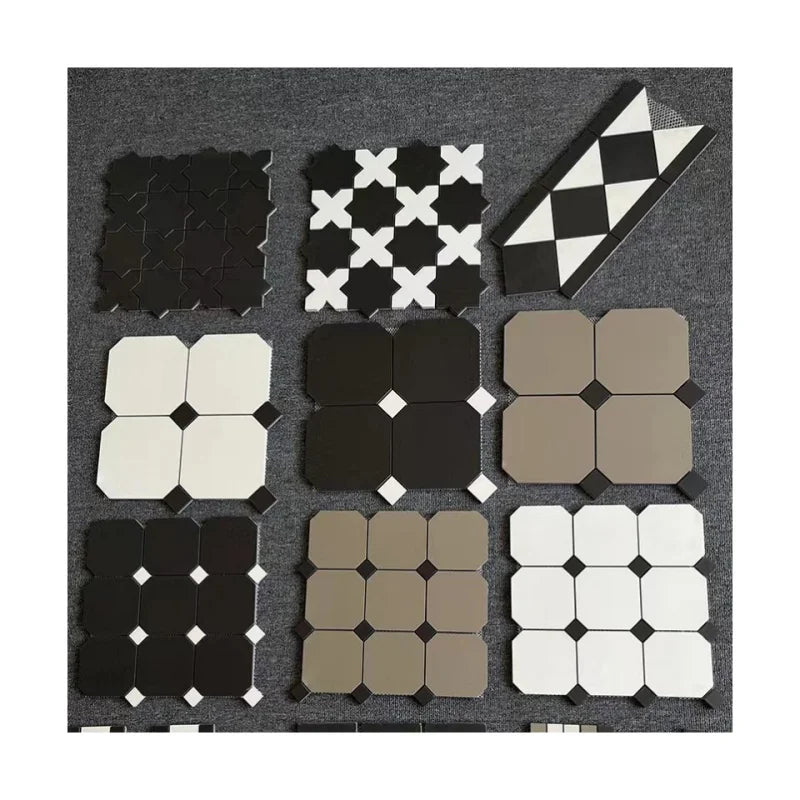 French Retro Mosaic Octagonal Floor Tiles Woven Art Ceramic Tiles