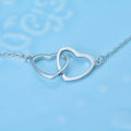 Valentine's Day Gift Rhodium 925 Sterling Silver Zircon Trendy I Love You Double Love Heart Pendant Necklace for Wedding Party