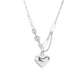 Fashion Popular WOMEN Romantic 925 Sterling Silver Heart Pendant Jewelry Clavicle Chain Necklace
