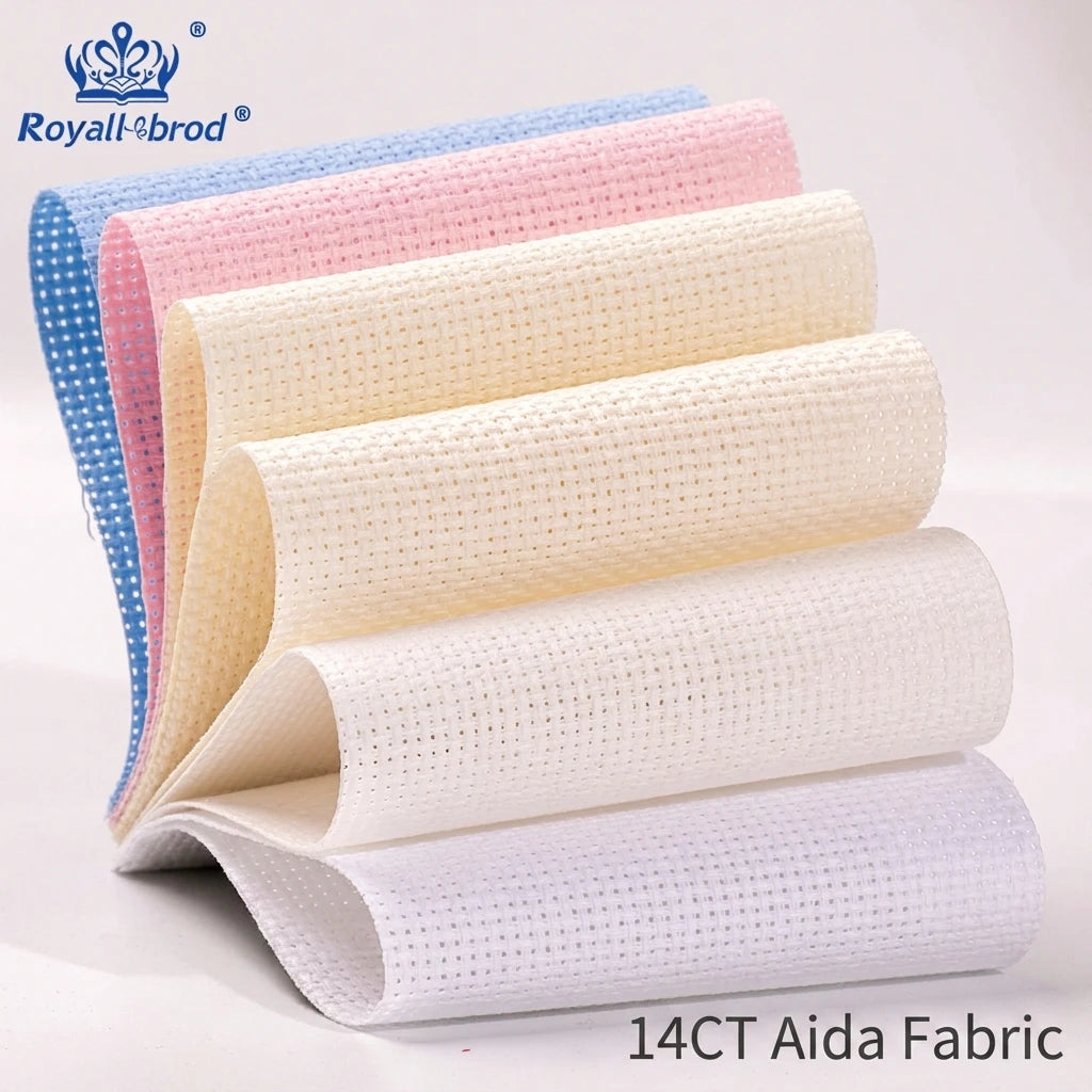 100% Cotton Pure Cotton Cross Stitch Fabric 14 Count Colourful Fabric for Cross Stitch Knitted Home Textile for Girls