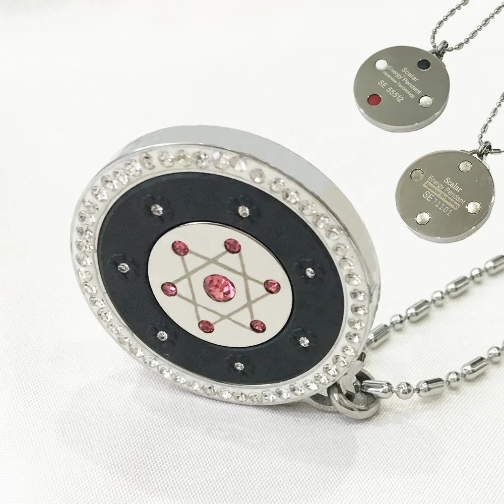 New Fashion Japanese Style Crystal Pendant Necklace Colorful Quantum Science with Positive Energy Charm