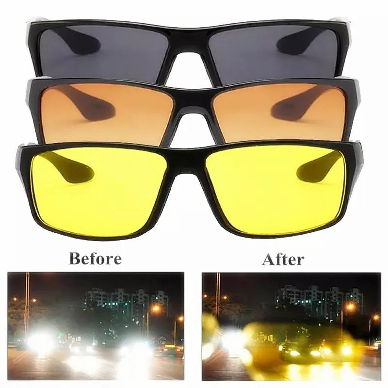 Wholesale Cheap Men Women Sport Driving Sunglasses Yellow Lens Sun Glasses Anti Glare Night Vision Goggle
